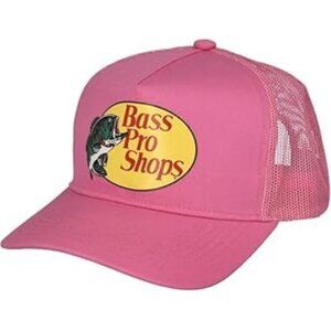 NWOT Bass Pro Shops Gone Fishing Barbie Pink Mesh Trucker Hat OS
